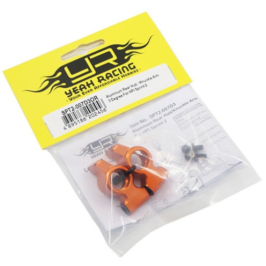 Yeah Racing Alu Rear Hub/Knuckle Arm Toe-In 3 Degree HPI Sprint