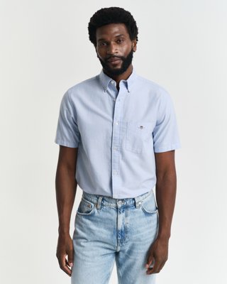 Gant Regular fit kortermet oxfordskjorte LIGHT BLUE XXXL