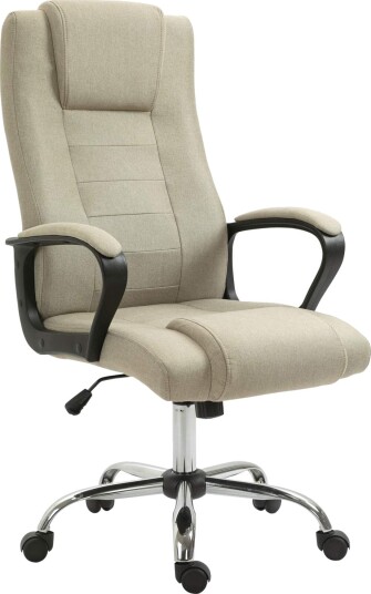Justerbar beige kontorstol – Linlook Recline & 5 Wheels