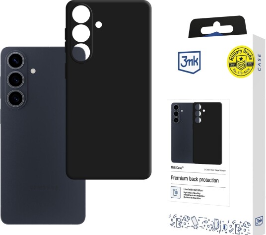 3mk Matt Etui for Samsung Galaxy S26 - Beskyttende Mobildeksel i Svart TPU 3mk Matt Etui for Samsung Galaxy S26 - Beskyttende Mobildeksel i Svart TPU