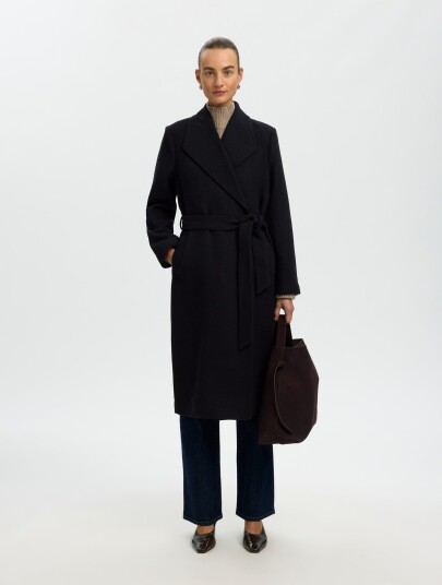 Selected Slwzia Rosa Wool Blend Coat Noos Black 40