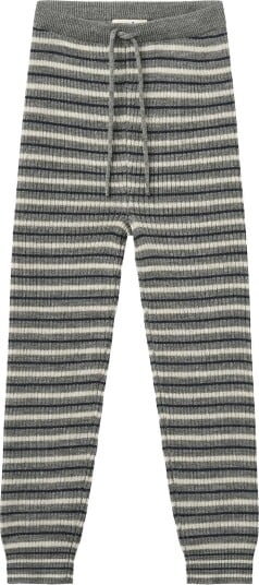 Copenhagen Colors Merino Classic Rib Leggings With Drawstrings   GREY STRIPE   68