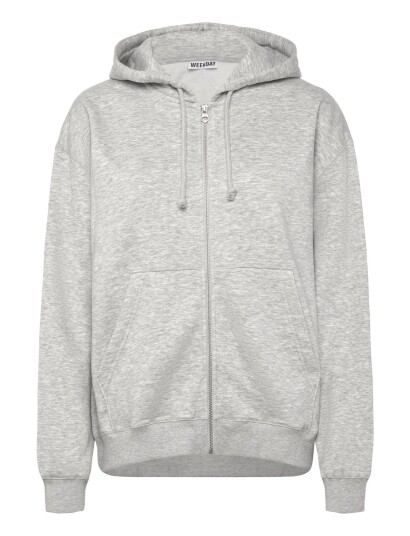 Weekday Essence Standard Zip Hoodie   Grey   XXS