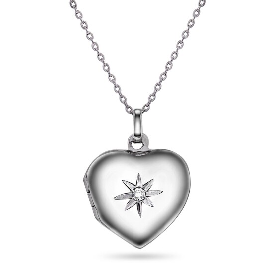 Pan Jewelry Medaljong i 925 sølv med zirkonia Pan Jewelry Medaljong i 925 sølv med zirkonia