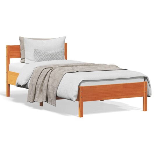  Sengeramme med hodegavl voksbrun 90x200 cm heltre furu 8721012429130