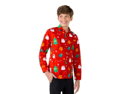 Oppo Merchandise Group B.v. Rød Juleskjorte Til Teens