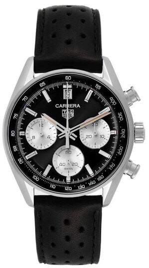 TAG Heuer Herreklokke CBS2210.FC6534 Carrera Sort/Lær Ø39 mm