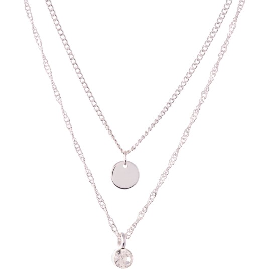 Dazzling J12 2 Row Clear Stone Silver