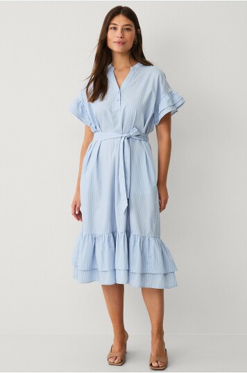 Vila Kjole viSommer Stripe V neck Dress Blå