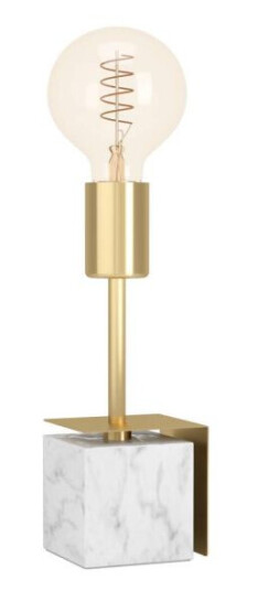 MS Carmita Bordlampe E27 Messing Marmor Hvit MS Carmita Bordlampe E27 Messing Marmor Hvit