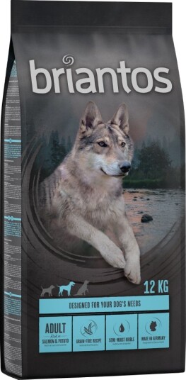 Briantos Adult Laks & Potet Kornfri 2 X 12 kg Briantos Adult Laks & Potet Kornfri 2 X 12 kg
