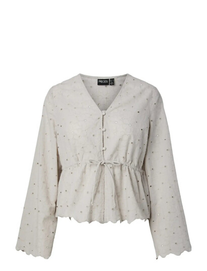 Pieces Pcarmorine Ls Embroderi Top Wvn White XS Pieces Pcarmorine Ls Embroderi Top Wvn White XS