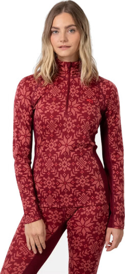 Kari Traa Edith Half Zip Ullundertøy - ROUGE Rouge S