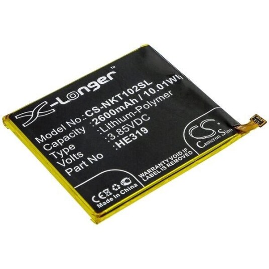Nokia 3 batteri (2600 mAh 3.85 V, Sort)