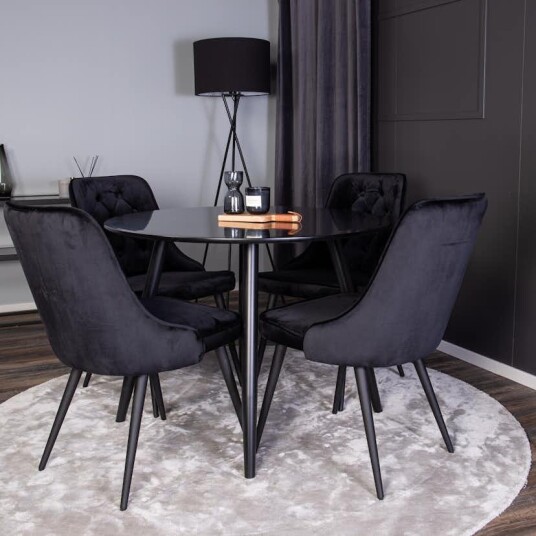 Venture Home Spisegruppe Venture Home Plaza med 4stk Velvet Deluxe Stoler GR24142