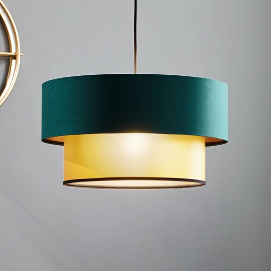Maco Design Dorina hengelampe grønn/gull Ø 40 cm