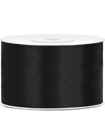SVART Silkebånd 25 meter x 38 mm