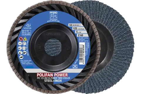 Pferd Polifan Lamellskiver Av Zirkonia Aluminiumoksid Z Sg Power Trim Steelox 12,5 Cm 10 Stk