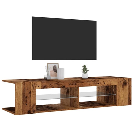 TV-benk med LED-lys gammelt tre 135x39x30 cm konstruert tre 8721158437808 TV-benk med LED-lys gammelt tre 135x39x30 cm konstruert tre 8721158437808