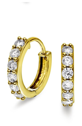 Pan Jewelry, Øreringer i 925 forgylt sølv med zirkonia Pan Jewelry, Øreringer i 925 forgylt sølv med zirkonia