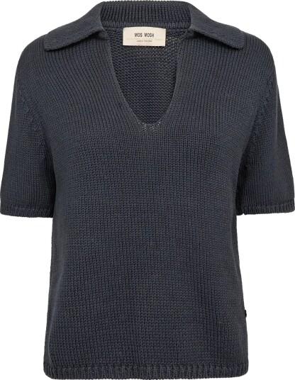 MOS MOSH Mmarin Ss Collar Cotton Knit Navy XS MOS MOSH Mmarin Ss Collar Cotton Knit Navy XS