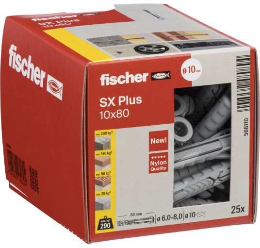 Fischer SX Plus Plugg 10x80mm 25 Stk
