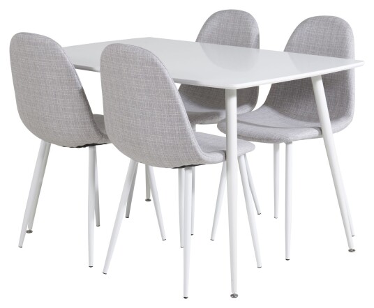Venture Design Polar Spisebord m. 4 Polar-stoler, Lysgrå Unoliving