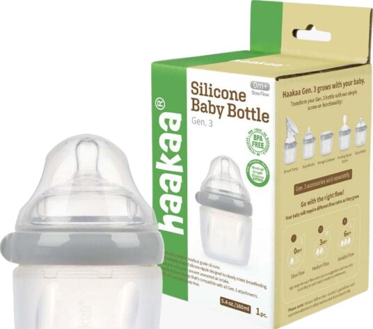 Haakaa Generasjon 3 160 ml Silikon Babyflaske Grå