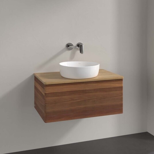 Villeroy & Boch  Antao Servantskap med 1 skuff 80x50x36 cm m/lys Valnøtt/Eik