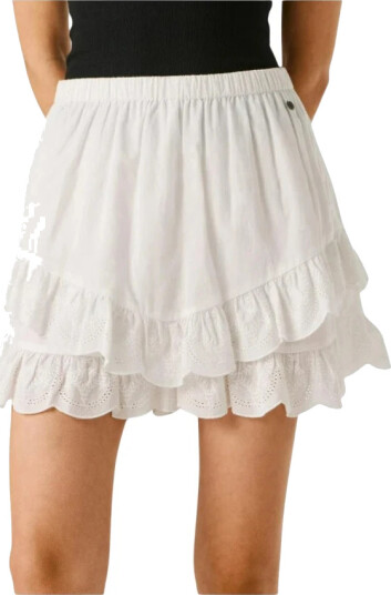 Pepe Jeans Dame Skjørt Hvit S, Pepe Jeans Dame Skjørt Hvit S,