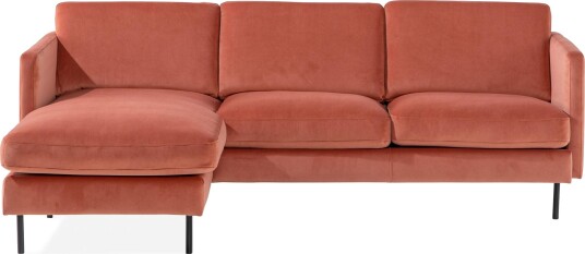 Teodin Fløyelssofa 2 seters med Divan Venstre Rosa Teodin Fløyelssofa 2 seters med Divan Venstre Rosa