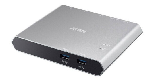 ATEN 2-Port USB-C Gen 1 Dock Switch USB-hub - 2 porter - Svart