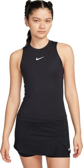 Nike W Court Dri Fit Advantage Tank Padel  og tennissinglet dame Svart/Vit L