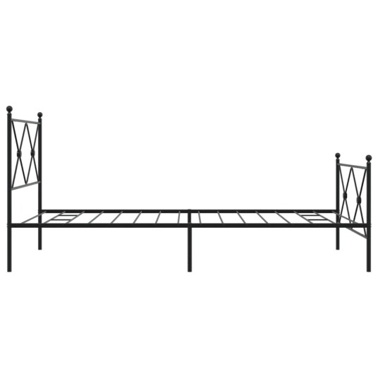  Sengeramme i metall med hode- og fotgavl svart 100x190 cm 8721012373983