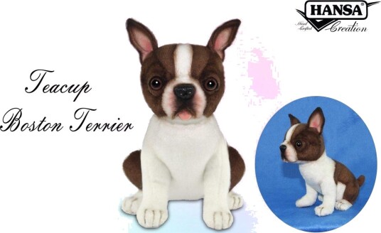 Hansa Creation Boston Terrier Teacup Plush Hansa Creation Boston Terrier Teacup Plush