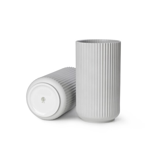 Lyngby Vase 15 cm lys grå