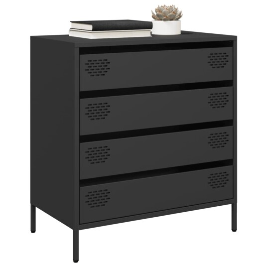 Oppbevaringskap svart 68x39x73,5 cm kaldvalset stål 8721102930430