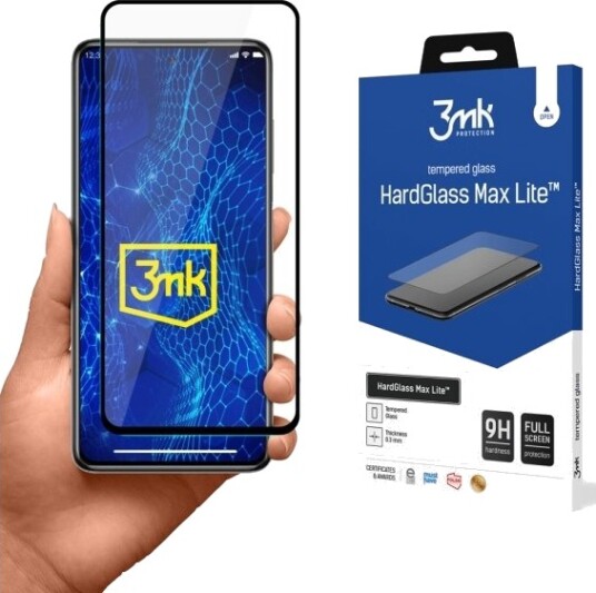3Mk Hardglass Max Lite Herdet Glass for Poco X3 med 9H Ripebestandighet