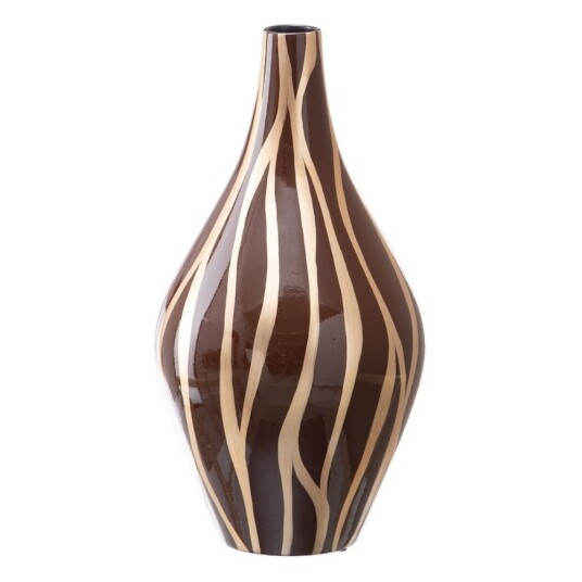 Bigbuy Home Vase Sebra Keramikk Gyllen Brun 23 X 23 X 43 Cm