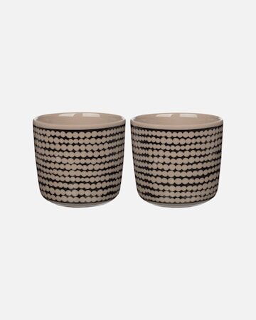 Marimekko Oiva / Siirtolapuutarha kaffekopp 20 cl sett med 2 beige/svart