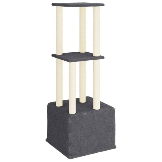 Vidaxl Kattetre Med Klorestolper I Sisal Mørkegrå 133.5 cm
