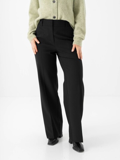 Selected Femme Rita Mid Waist Wide Pant Sort 34/34