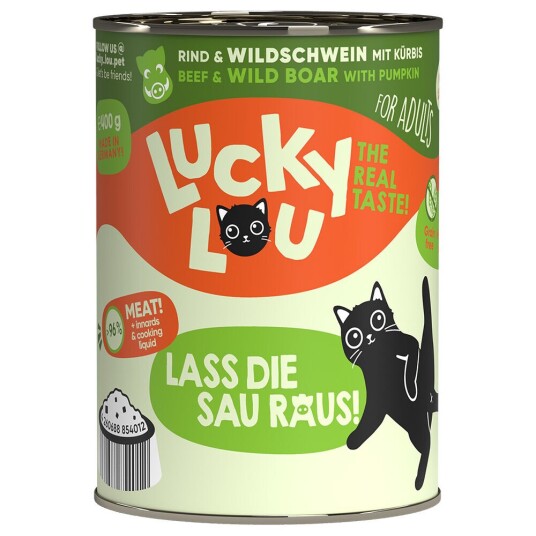 Lucky Lou Voksen 6 X 400 G Storfekjøtt Og Villsvin Lucky Lou Voksen 6 X 400 G Storfekjøtt Og Villsvin