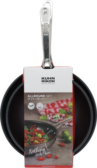 Kuhn Rikon Allround Stekepannesett 24 cm og 28 cm Rustfritt St??l Titan Kuhn Rikon Allround Stekepannesett 24 cm og 28 cm Rustfritt St??l Titan
