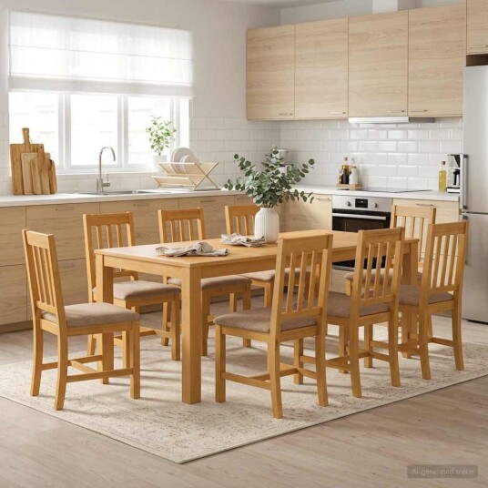 vidaXL Spisebord 200 x 100 x 75 cm Massivt Eiketre Naturlig vidaXL Spisebord 200 x 100 x 75 cm Massivt Eiketre Naturlig