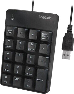 LogiLink ID0184 USB Numpad med 19 taster - Svart LogiLink ID0184 USB Numpad med 19 taster - Svart