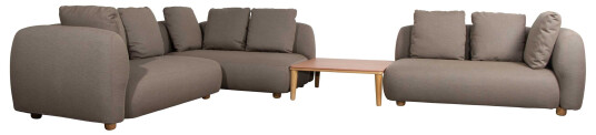 Cane-line Capture hjørnesofa Taupe 2st 2-seter ende H, 2-seter ende V & bord Beige