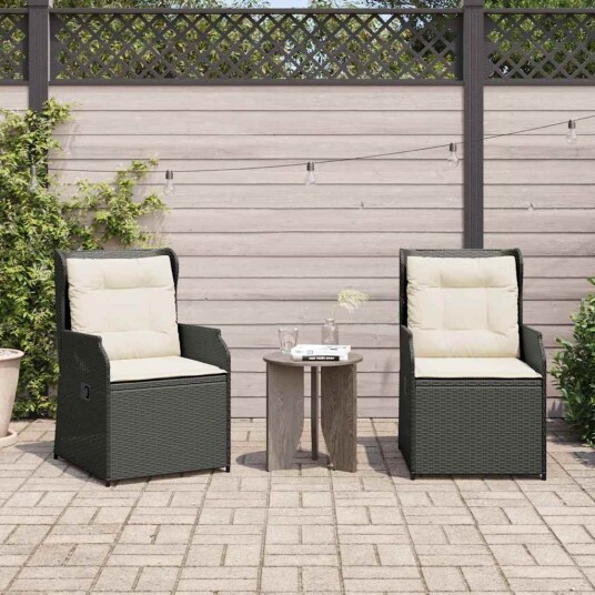 vidaXL Hagebenk 2 pcs Svart polyrotting