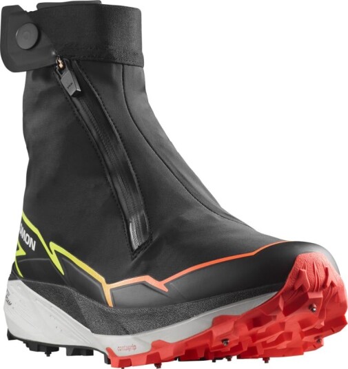 Salomon Unisex Winter Cross Spike 42, Black/Fiery Coral/Safety Yellow Salomon Unisex Winter Cross Spike 42, Black/Fiery Coral/Safety Yellow