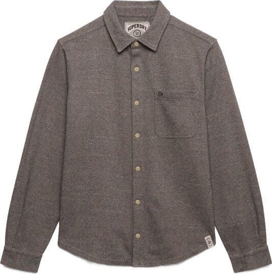 Superdry Twill Tweed Jersey Shirt TAUPE TWEED XXL Superdry Twill Tweed Jersey Shirt TAUPE TWEED XXL